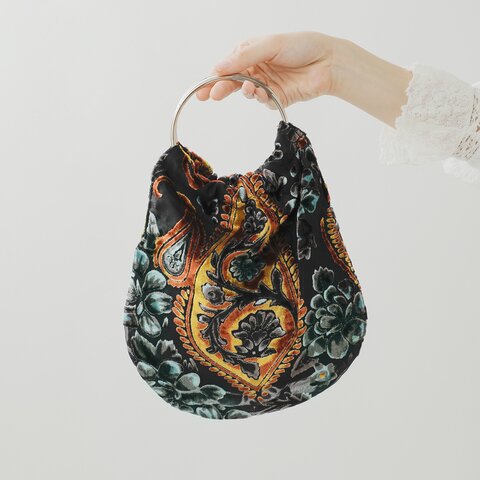 The Bagmati|ベルベット メタルリング ハンドバッグ an-241254-ms