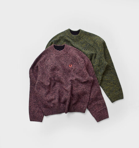 FRED PERRY|ウール モックネック ニット プルオーバー “TWISTED MARL MOCK NECK JUMPER” k1133