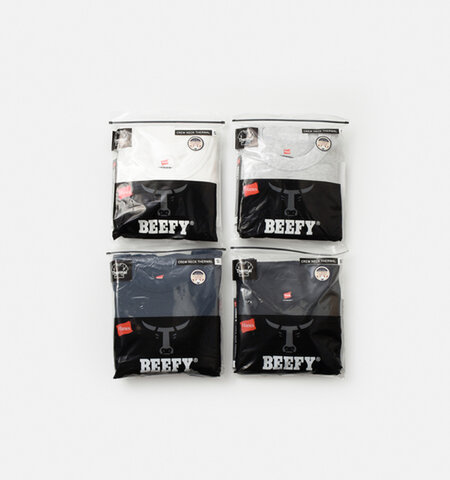Hanes|US コットン ワッフル クルーネック 長袖 Tシャツ “BEEFY” hm4-q103-rf
