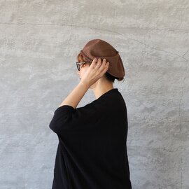 mature ha.｜マチュアーハ  beret top gather big silk brown ベレー帽