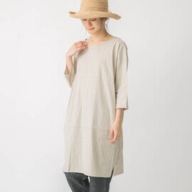 TUTIE.|ソフトリネンストレッチストライプコクーンワンピース