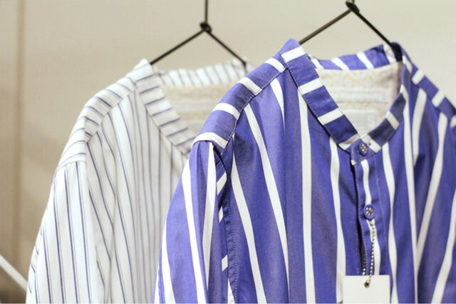 ◆White Mountaineering
BROAD STRIPE STAND COLLAR SHIRT
￥22,000+tax
size: XS,S