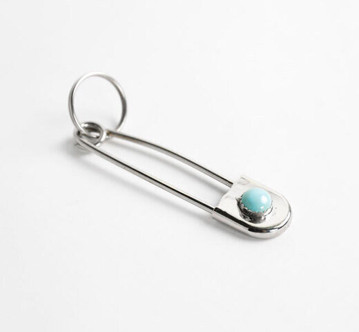 Indian Jewelry|indian jewelry インディアンジュエリー ナバホ ターコイズ シルバー925 セーフティ ピン キーホルダー