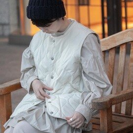 TAION|ミリタリー クルーネックボタン ダウンベスト