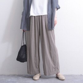 kauliina|エアリーなはき心地 ギャザーワイドパンツ 接触冷感 速乾 UVカット