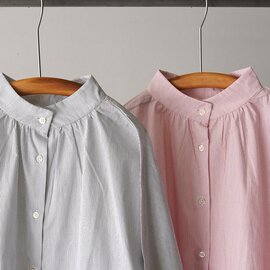 Commencement|ストライプ スタンドカラー シャツ 長袖 Stripe Stand Shirts C-023S コメンスメント