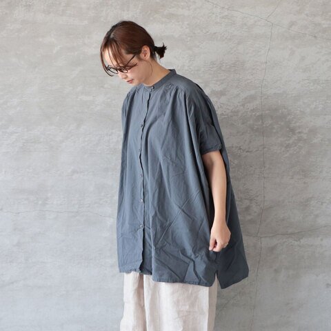 setten|ヨークギャザーロングシャツ