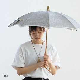 SUR MER｜晴雨兼用 リネン 日傘［千鳥柄］