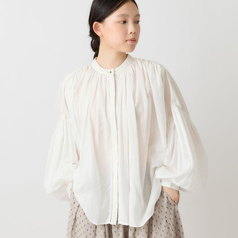 utilite|ビスコースコットン ギャザーブラウス