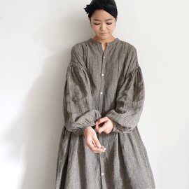 ichi Antiquités｜AZUMADAKI Linen Gingham Tuck Shirt Dress