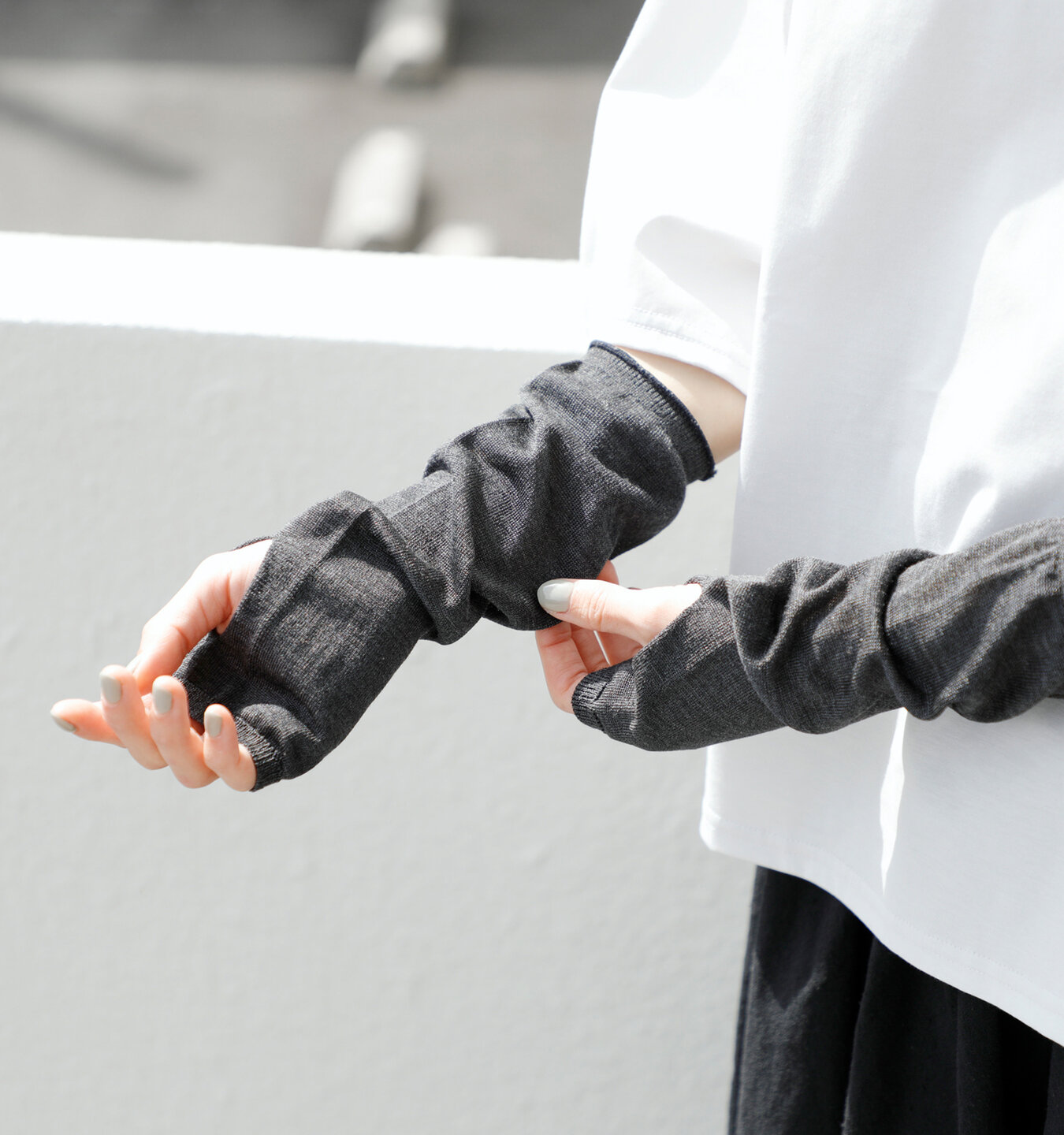 アームカバー　フィンガーレス ロング 手袋 紫外線対策 花柄　伸縮性　UVカット