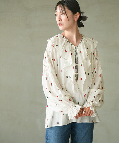 Shinzone|【SALE 30%OFF】PAISLEY EMBROIDERED BLOUSE ペイズリーエンブロイダードブラウス レディース トップス シャツ 柄 刺繍 26mmsbl04