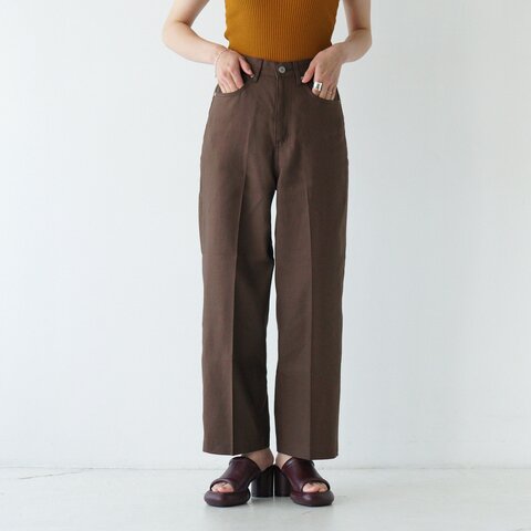 NEPLA.|ワイドパンツ ブラウン WIDE PANTS BROWN ボトムス フルレングス コットンリネン ストレート デニム ジーンズ WOWID-5S BROWN ネプラ
