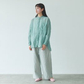 yuni｜コットンナイロン　キャッチワッシャー　ワイドシャツ　1701BL039241