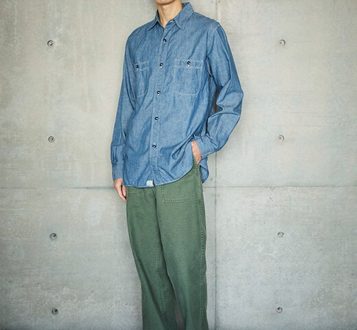 orslow オアスロウ CHAMBRAY WORK SHIRT シャンブレーシャツ 01-8070-84