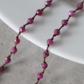 SISI|long necklace silk ルビー 14Kゴールドフィルド ネックレス