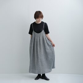 ina|フレンチリネン 2way 胸ピンタック キャミ ワンピース 262108