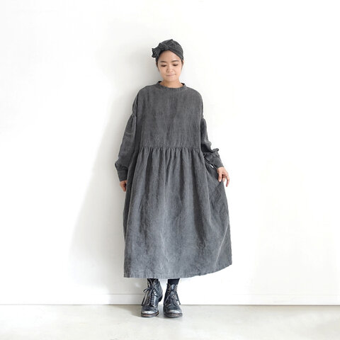 ichi Antiquités|Natural dyed Linen 2way Dress