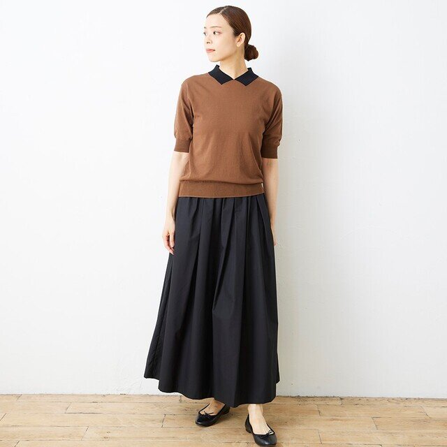 モデル168cm 着用カラー:クロ×チャ