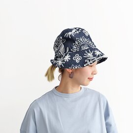ENGINEERED GARMENTS｜Bucket Hat -Floral Embroidery Denim