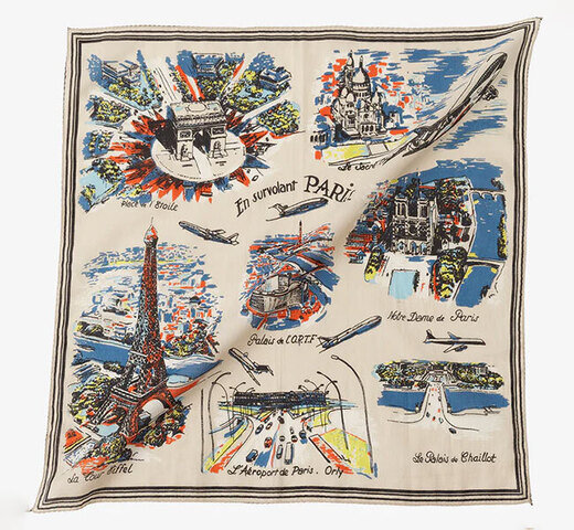 BINDU|BINDU ビンドゥー BBB1312-PAR マッププリント バンダナ PARIS NATURAL