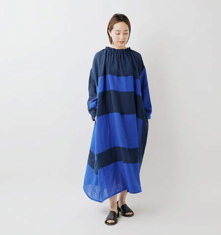 tumugu|パッチワーク ワッシャー リネン 2way ワンピース tb25109-ms