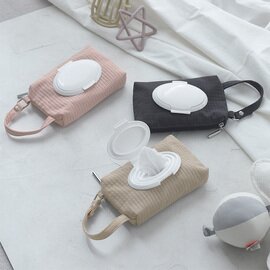 kukka ja puu|軽くてかさばらない おしりふきポーチ おしりふきケース grid柄 蓋付き おむつ
