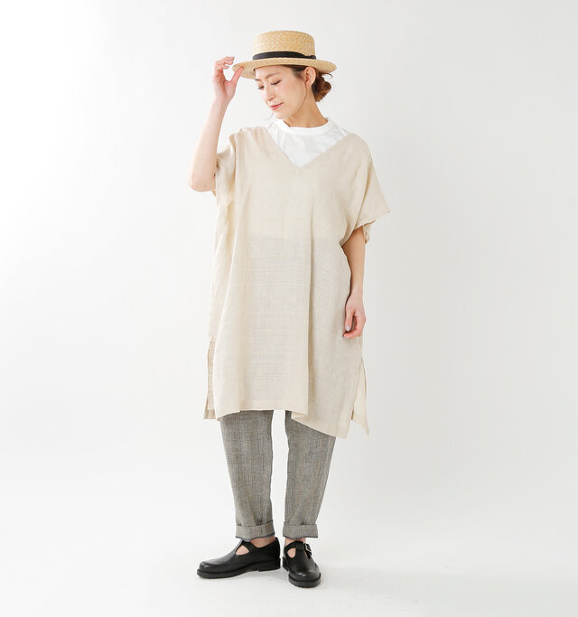 model tomo:158cm / 45kg
color : cream / size : 1