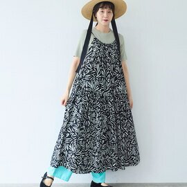 yuni|Rayon/Cupra/cotton print drawstrings ワンピース 1701OP017261