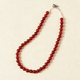 IRIS47｜caviar necklace red agate　ネックレス　天然石　パール