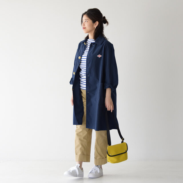 モデル:157cm / 47kg
color : navy / size : 34(レディースS)