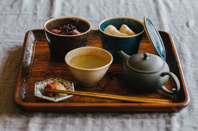 和風の食卓　ゆっくりとお茶の時間を楽しみたくなります。