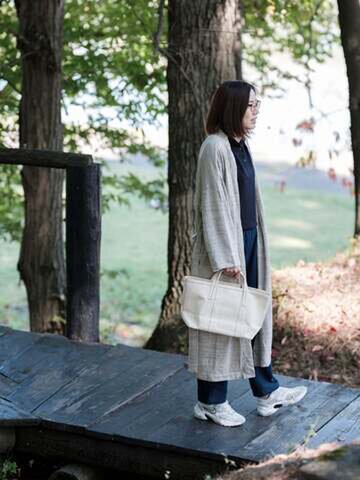 yohaku|緑綿ガーゼ微起毛 ロングカーディガン