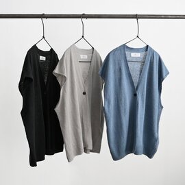 SOIL|リネンコットン・1ボタンベスト