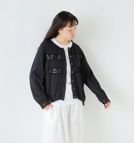 Bon Vieux Temps|コットン コーマ天竺 レース カーディガン 22809-ms