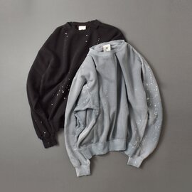 MOOJIMOOJI|コットン クラシック クルーネック スプラッター スウェットシャツ トレーナー “CLASSIC CREW SPLATTER” moo-25f-15-fn