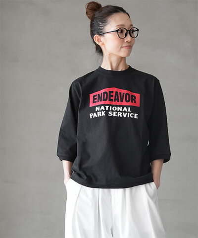 BLUE LAKE MARKET|アメリカンドライ天竺七分丈プリントTee ENDEAVOR レディース トップス b-522012