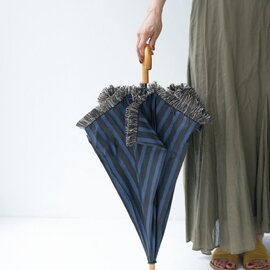 392plusm|UV Parasol "fringe stripe" 55cm 晴雨兼用 長傘