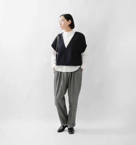 RYU｜コットン ツイード 2タック ワイド スラックス “cotton tweed slacks” a2322-yo