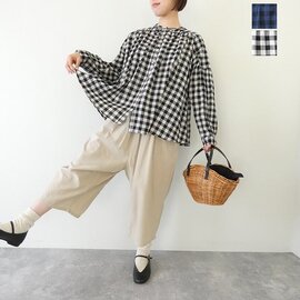 TANG|コットンボイルチェックブラウス(2415601)