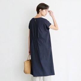 TOKYO BASIC|強撚糸コットン100% バックギャザーワンピース | 半袖ワンピース コットン 綿