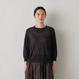 MidiUmi|sheer knit pullover