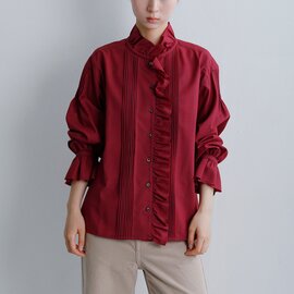 NIGEL CABOURN|ウール ギャザーカラー ブラウス 8053-08-10101