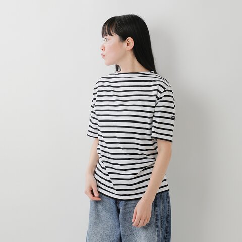 SAINT JAMES|ピリアック コットン ボートネック 半袖Tシャツカットソー ボーダー 無地 piriac/piriac-au-fn