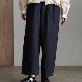 prit|タックバギーパンツ リネンコットン 交織平織 ピグメント加工 ボトムス P71602 プリット