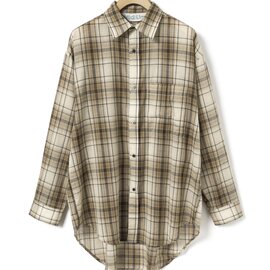 MidiUmi|sheer check wide shirt