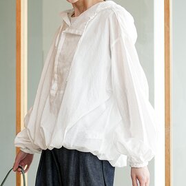 mizuiro ind|フード付きシャツ ブラウス シアー コットン 綿 ローン 1-230124
