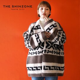 THE SHINZONE｜カウチン カーディガンCOWICHAN CD ドロップショルダー Vネック ニット カーディガン グレー 21AMSNI09 シンゾーン クリスマス プレゼント