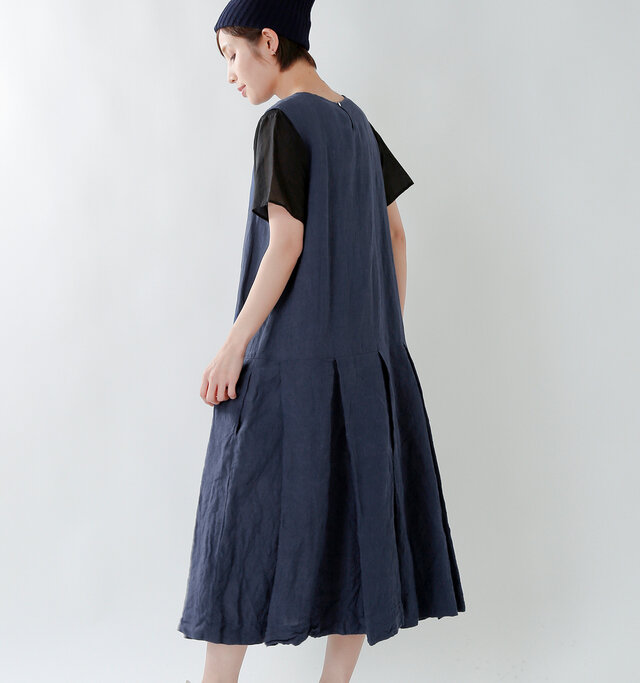 Gauze リネンプリーツノースリーブワンピース G378 Rf Piu Di Aranciato ピウディアランチェート キナリノモール Gauze リネンプリーツノースリーブワンピース G378 Rf Piu Di Aranciato ピウディアランチェート キナリノモール