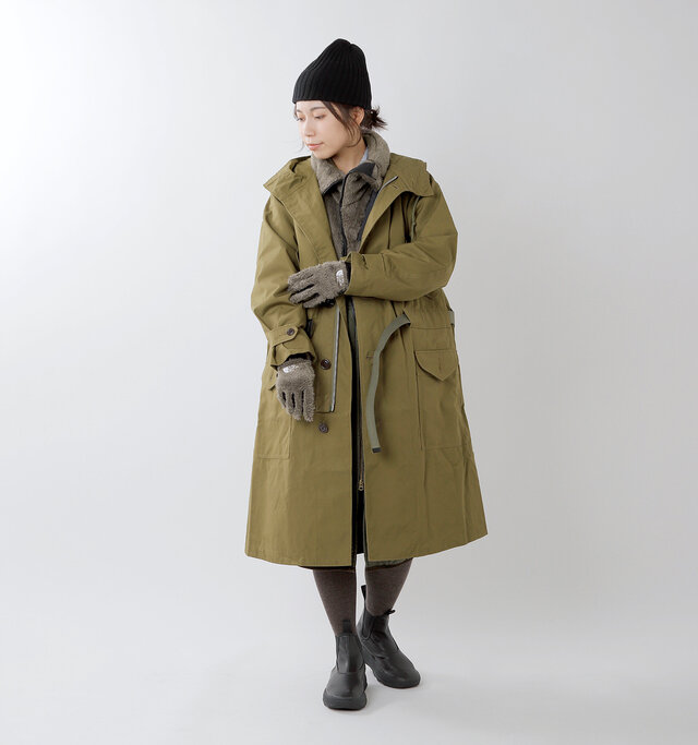 model hikari:165cm / 48kg
color : weimaraner brown / size : XS